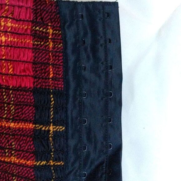 Vintage Victoria's Secret Plaid 100% Silk Bustier - Picture 9 of 14